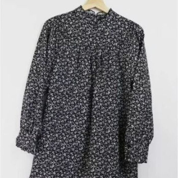 Zara Black and White Floral Dress- POPLIN DRESS - Picture 6 of 13